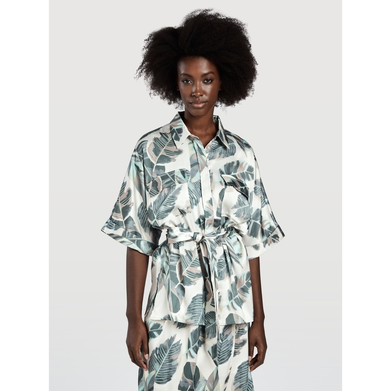 Short Sleeve Printed Blouse Print XS