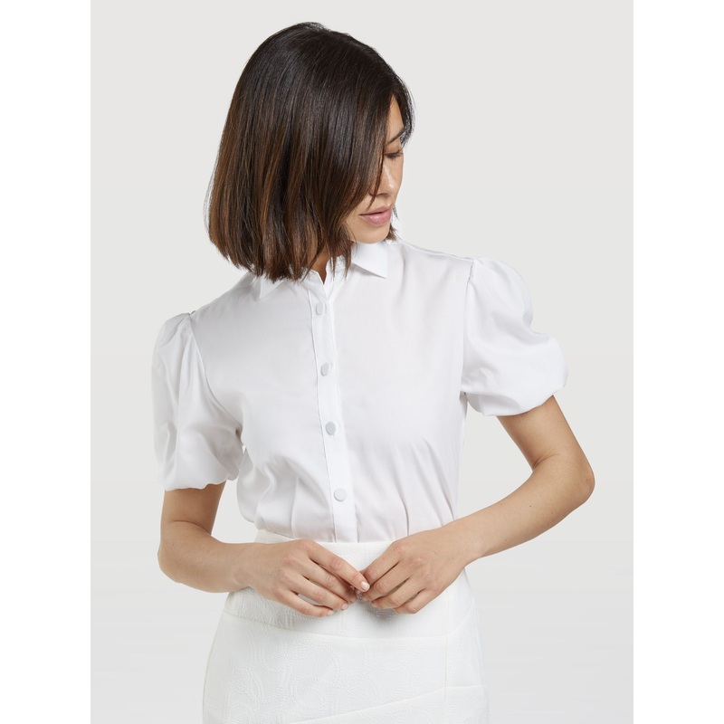 Baloon Sleeve Shirt White 34