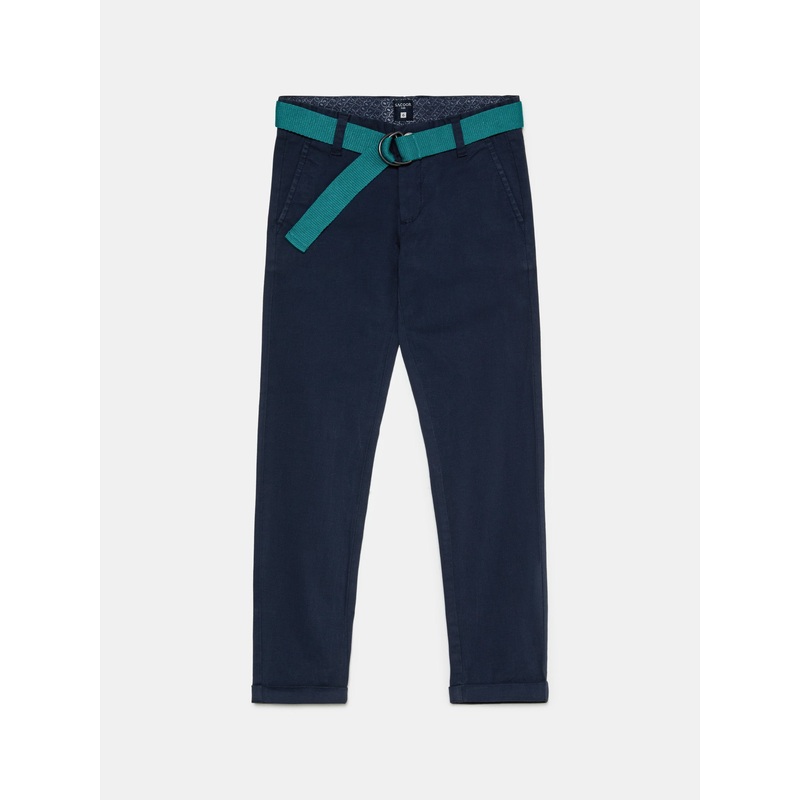 Basic Chino Trousers with Belt Ecru 2Y