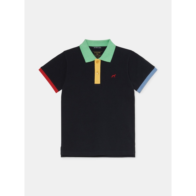 Sacoor colour Block Polo Shirt White 2Y