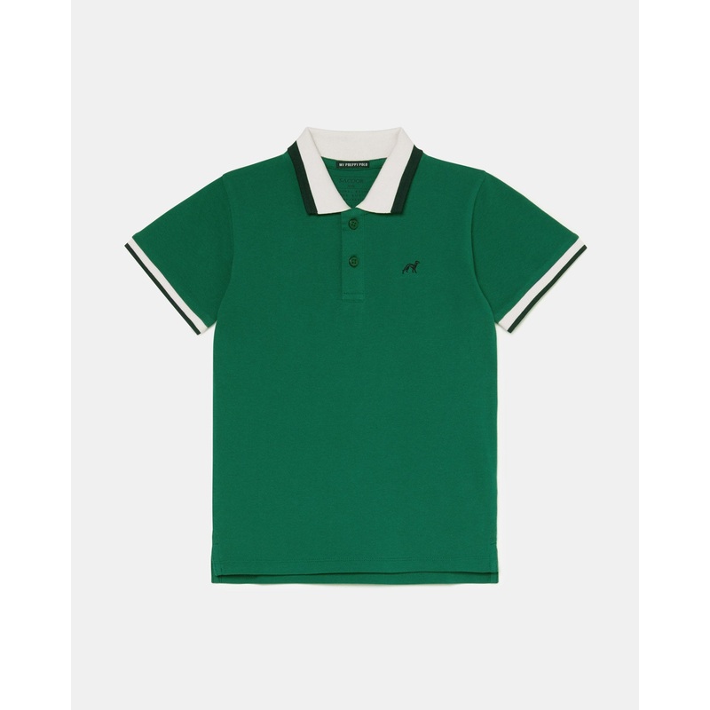 Sacoor Polo Shirt With Contrast Ribs Ecru 2Y