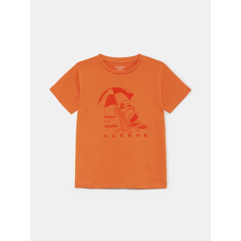 Sacoor Sunbathing Print T-shirt Orange 2Y