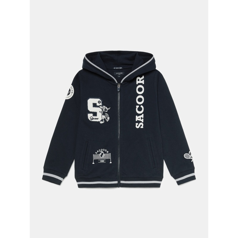 Sacoor Tennis Prints Fleece Jacket Mix Grey 2Y