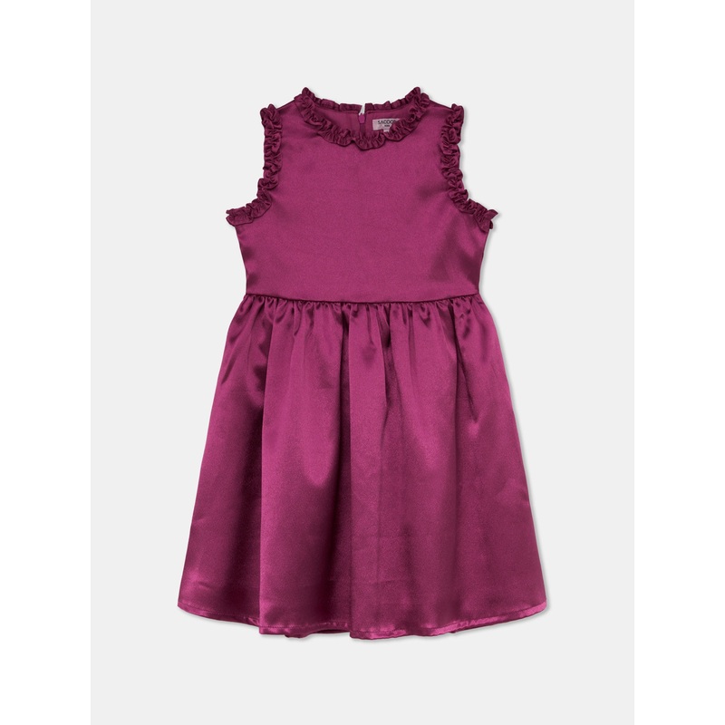 Lurex Flare Dress Dark Red 2Y
