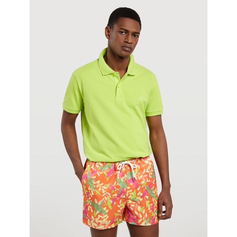 Swim Shorts With ‘Birds’ Print Orange XS