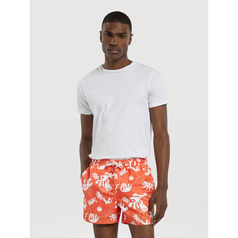 Swim Shorts With ‘Collage’ Print Orange XS