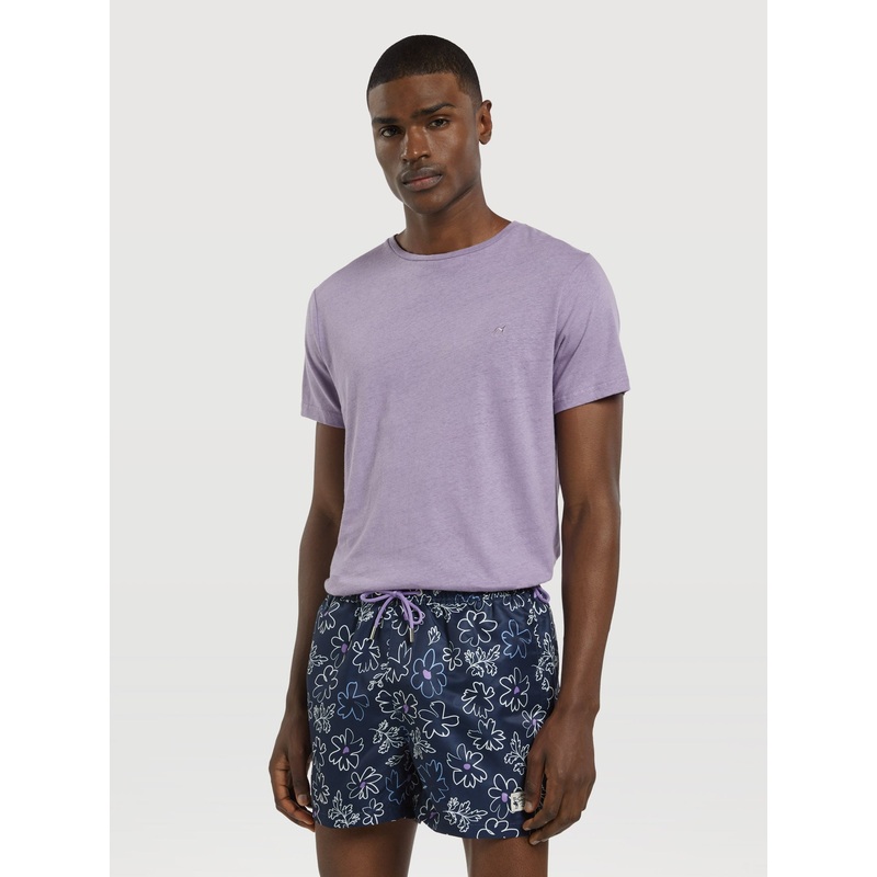 Swim Shorts With ‘Flowers’ Print Lilac XS