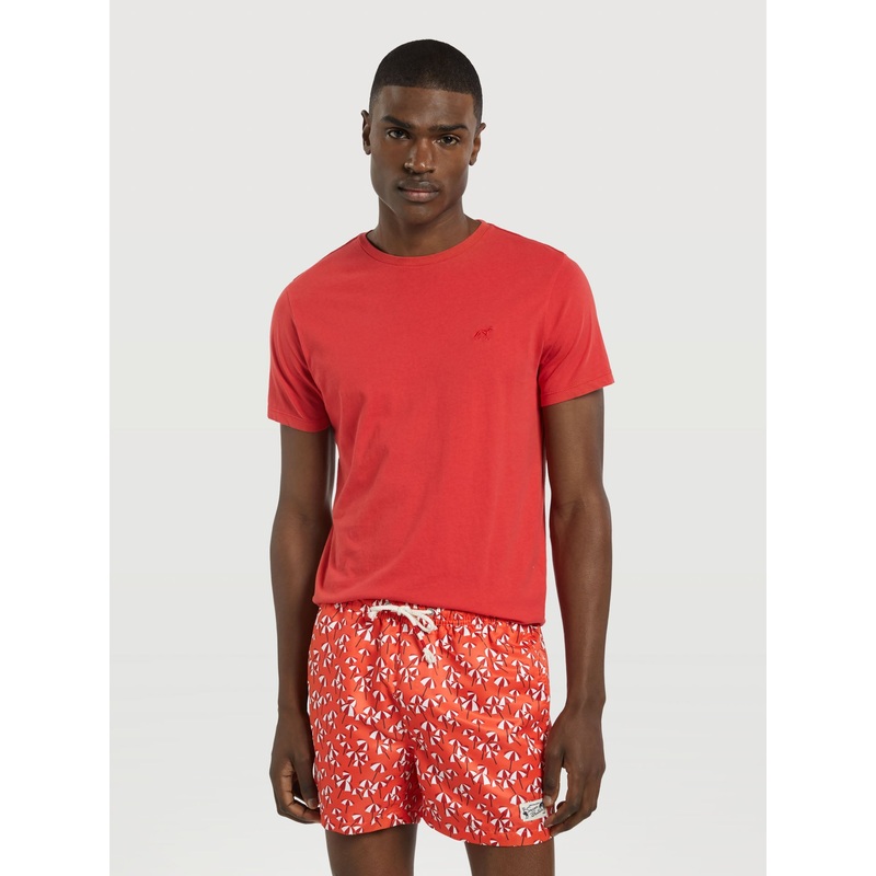 Swim Shorts With ‘Parasols’ Print Orange XS