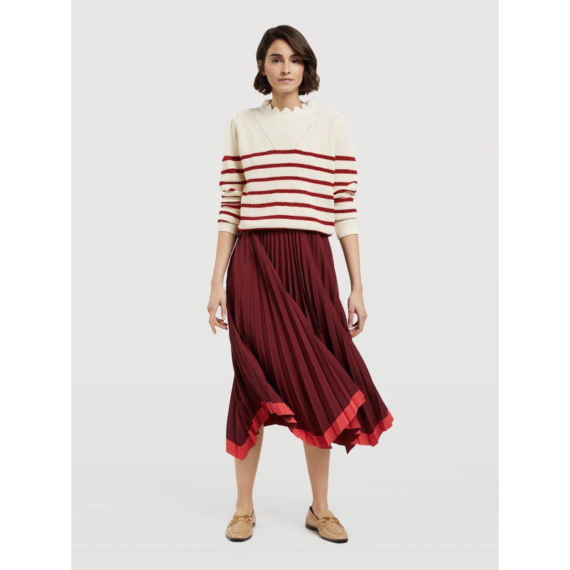 Asymmetric Midi Skirt Bordeaux XS