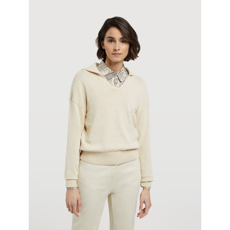 Big Collar Sweater Beige XS