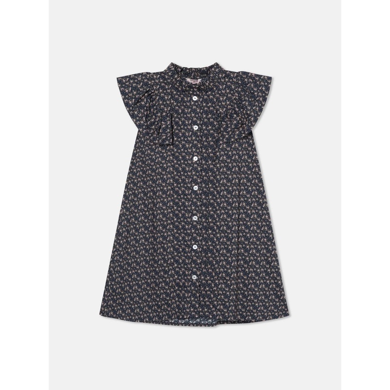 Flowers Pattern Frill Dress Print 2Y