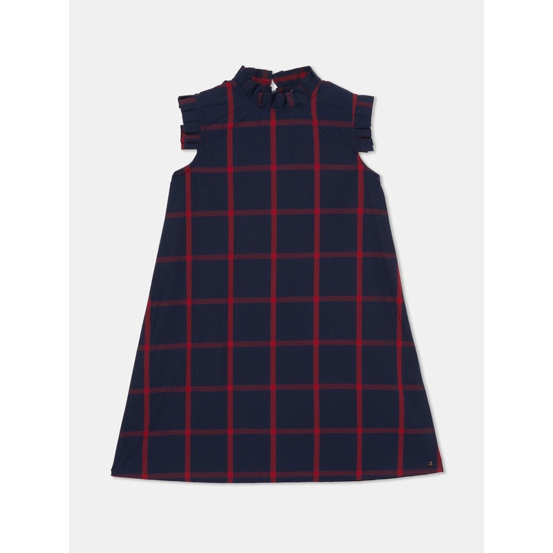 Frill Checks Dress Dark Blue 2Y