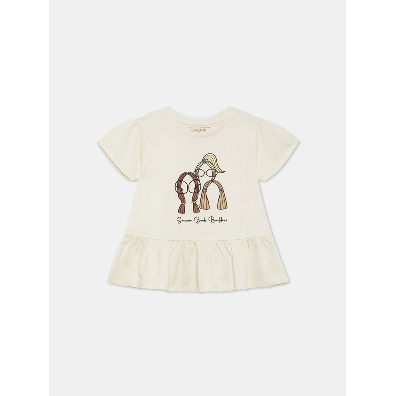 Sacoor Book Buddies Print T-shirt Ecru 2Y
