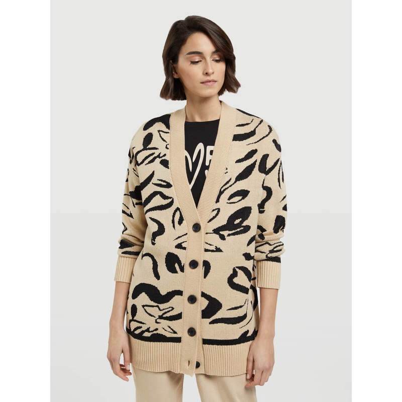 ‘V’ Neck Knit Cardigan Ecru XS