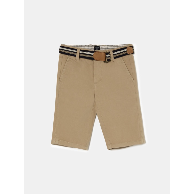 Basic Bermuda Shorts with Belt White 2Y