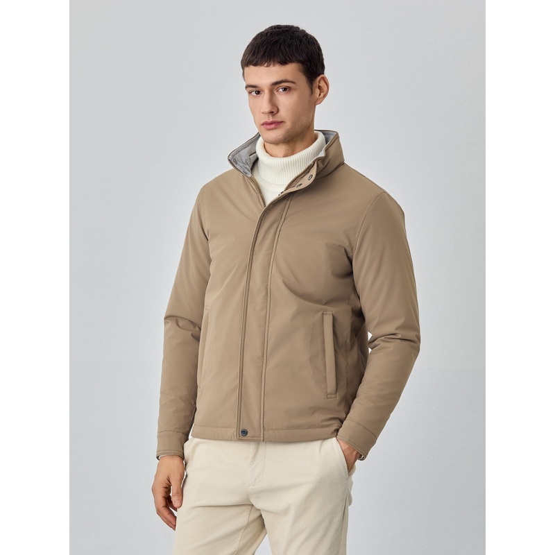 Bomber Jacket With Zip Pockets And Double Zipper Dark Blue XS