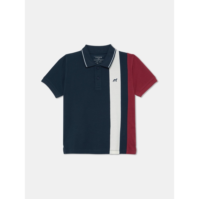 Sacoor Color Block Polo Shirt Light Blue 2Y