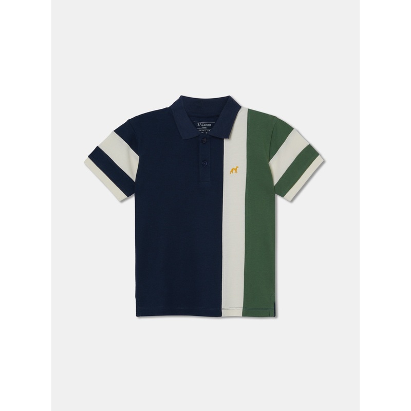 Sacoor Color Block Polo Shirt Mix Grey 2Y
