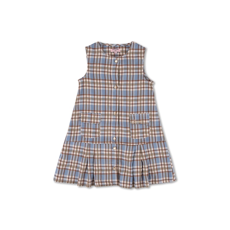 A-line Pleated Tartan Dress Checks 2Y