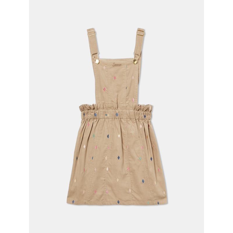 Corduroy Diamond Dungaree Camel 2Y