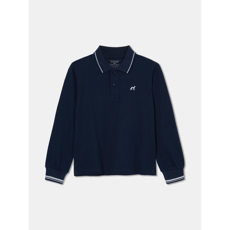 Essential Sacoor Polo Shirt Long Sleeves Mix Grey 2Y