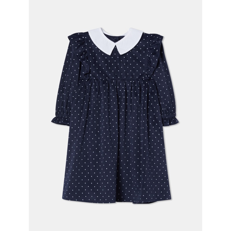 Smock Dots Corduroy Dress Green 2Y