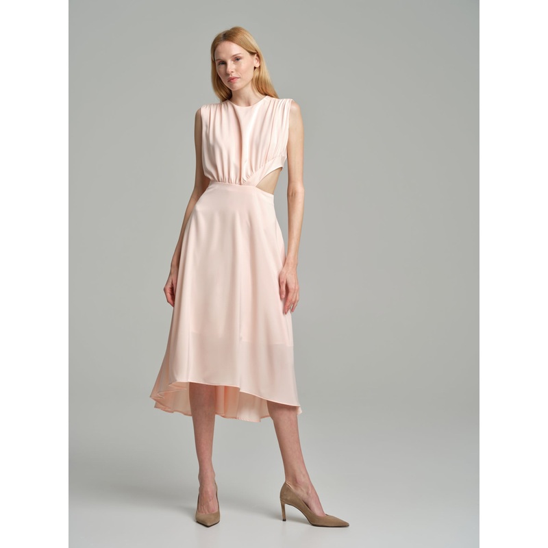 Sleeveless assymetric dress Pale Pink XS