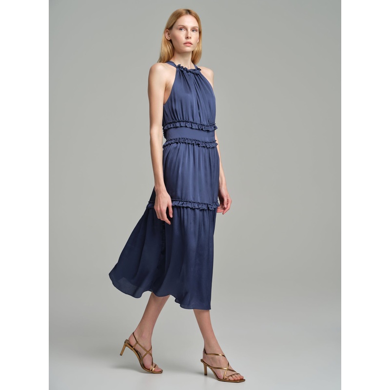 Strappy paneled dress Blue XS