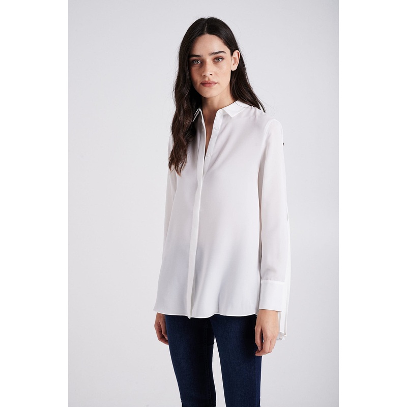 Blouse with pleated back White XS