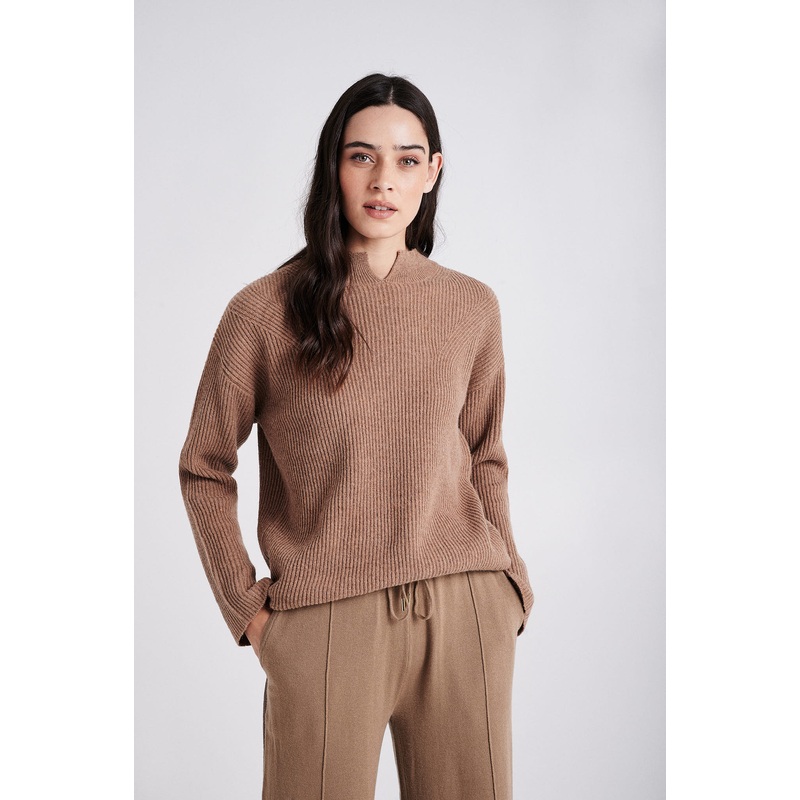Mock neck loose fit Sweate Ecru XS