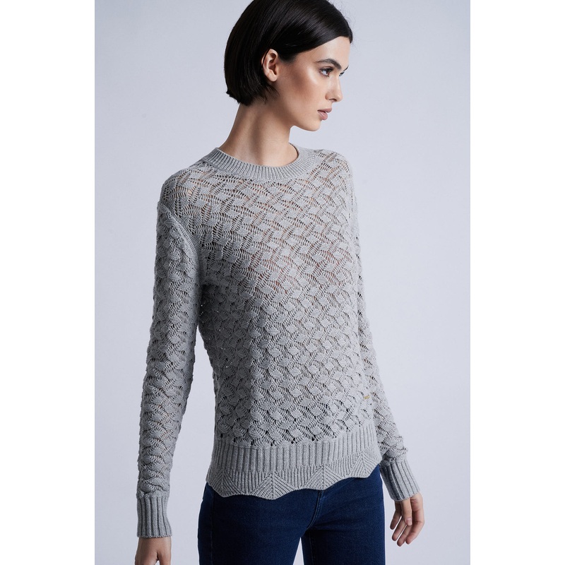 Patterned knit sweater Grey XS