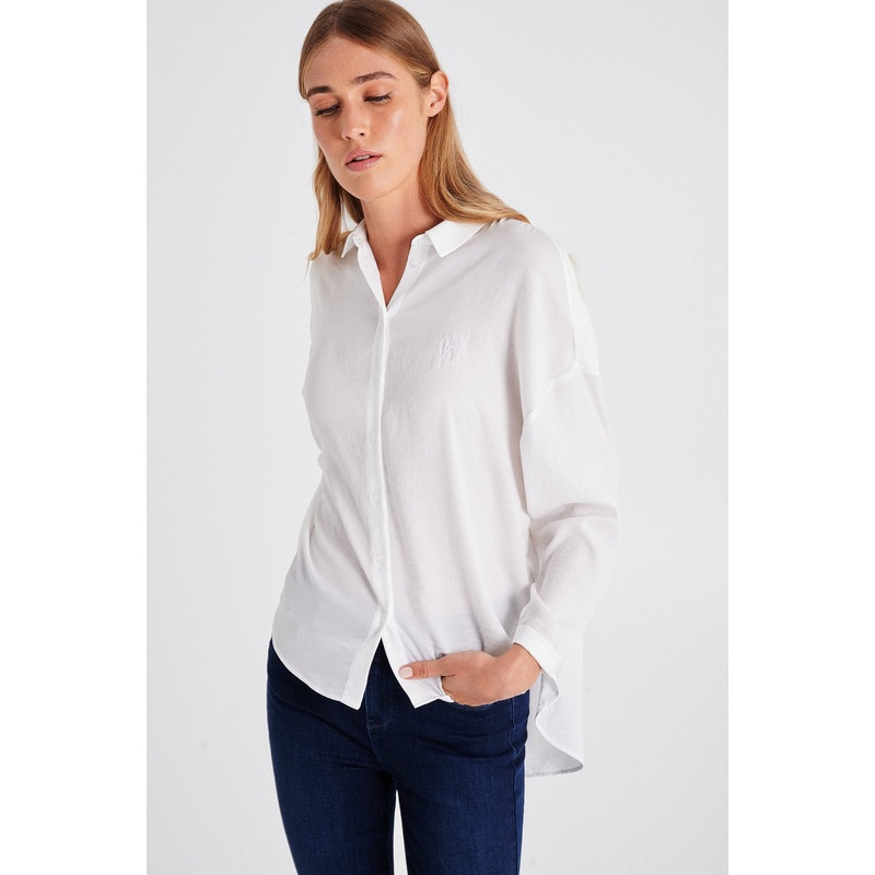 Sacoor heart embroidery shirt White XS
