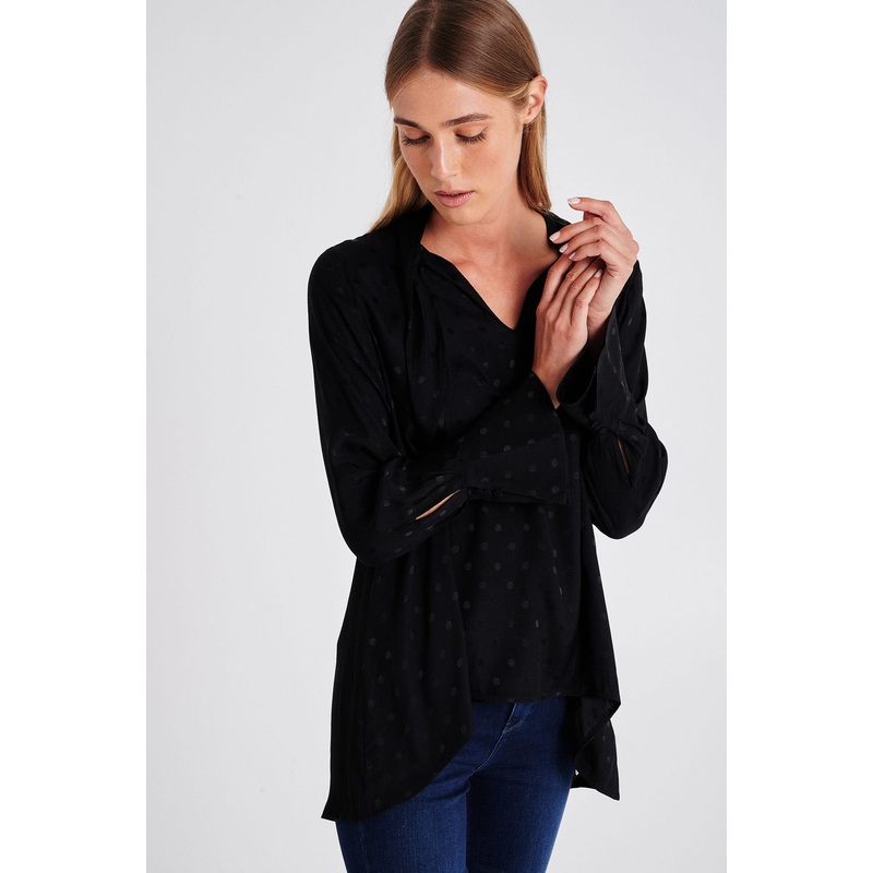 Respekt Jacquard Dots Blouse Black XS