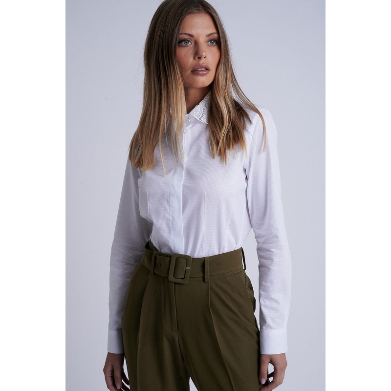 100% cotton collar shirt White 34