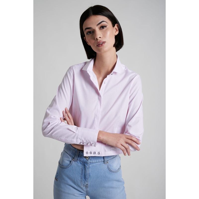Timeless shirt with special workmanship at collar Salmon 34