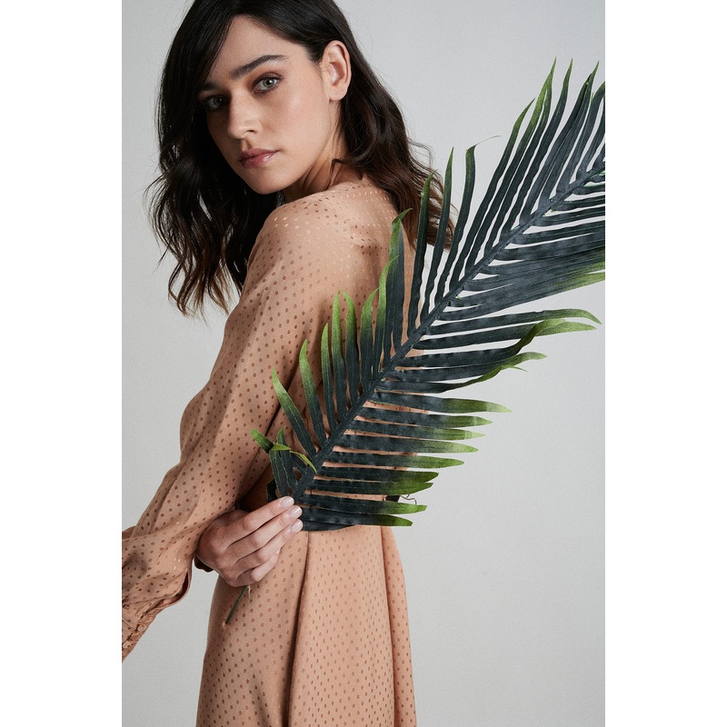 100% Ecological viscose dress Camel XS