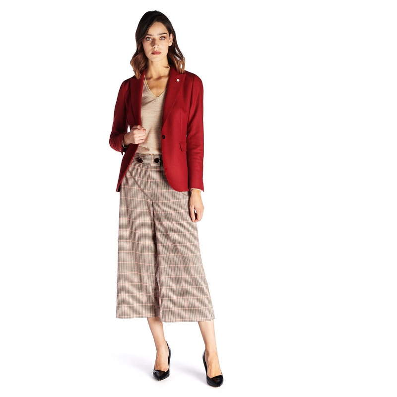 Women’s Classic Slim Fit Blazer with Belt Red 34