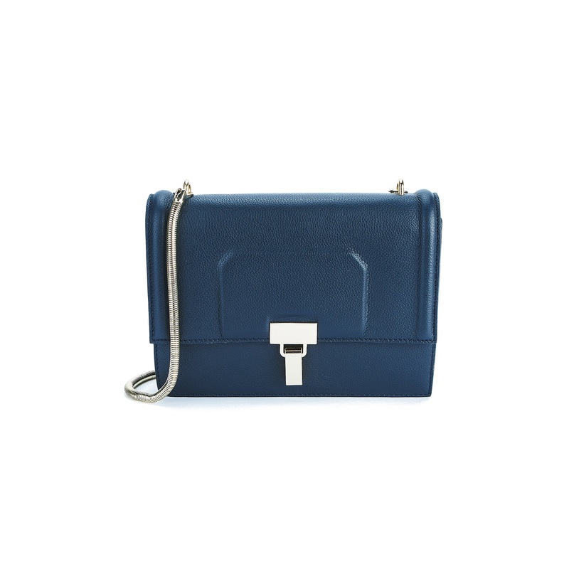 Women’s Genuine Leather Classic Handbag Dark Blue UNI