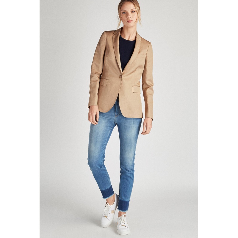 Women’s Classic Slim Fit Linen Blazer Beige 34