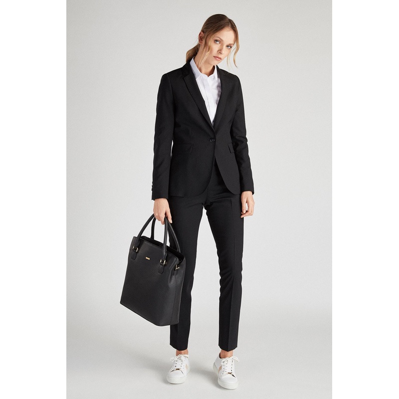 Women’s Classic Slim Fit Plain Suit Black 34