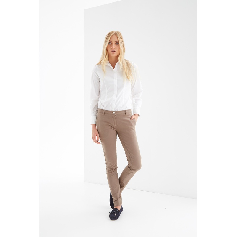 Women’s Slim Chino Trousers Green 34