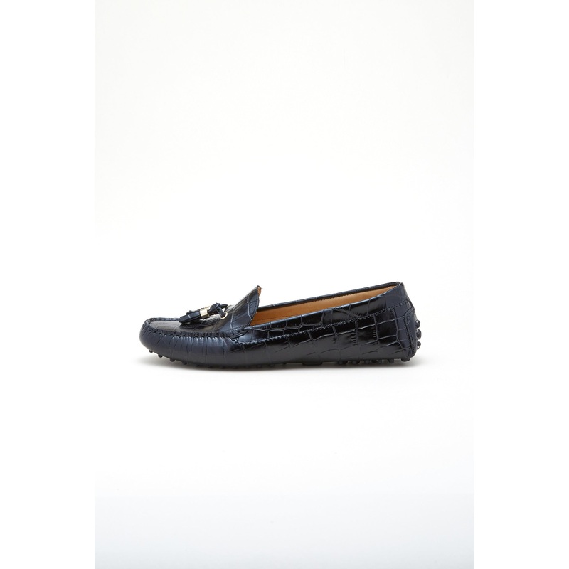 Women’s Tasseled Leather Drivers Black 35