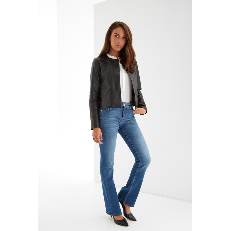 Women’s Floral Embroidered Jacket Black XS