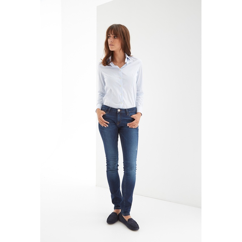 Women’s Low-Rise Waist Jeans Dark Blue 34