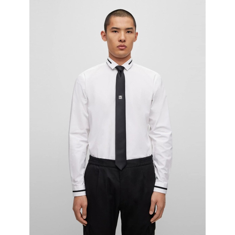 HUGO Tie – Tie cm 6 metal Black 001 ONES