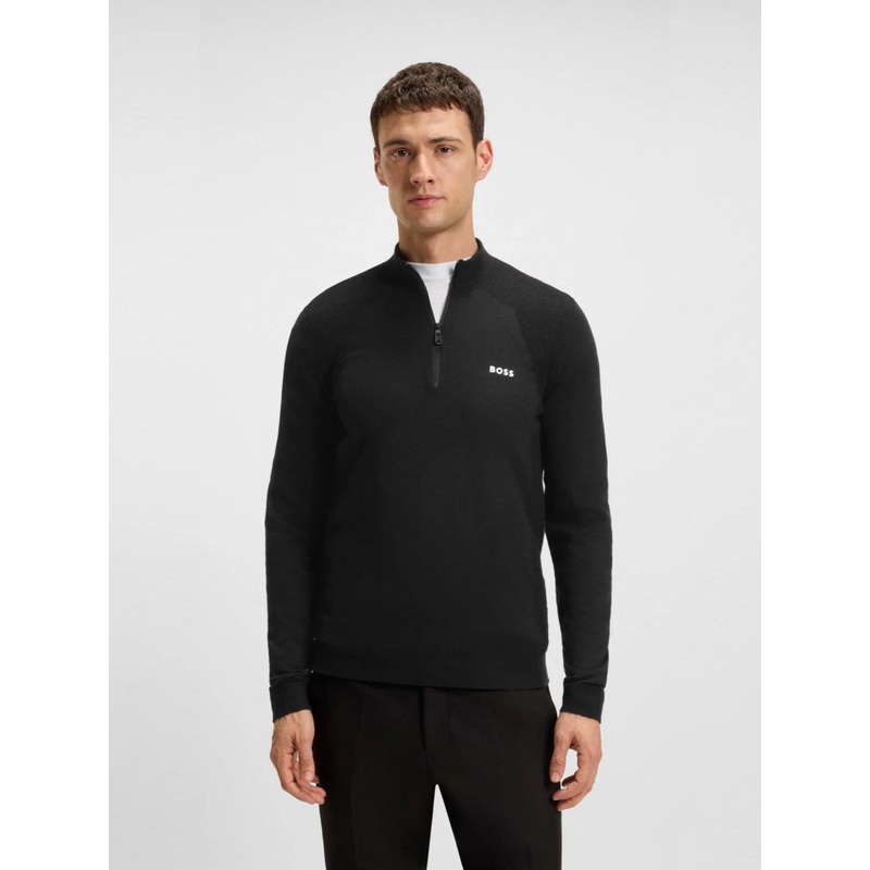 BOSS Half Zip Knitwear – K_Momentum-Lite MN Black 001 S
