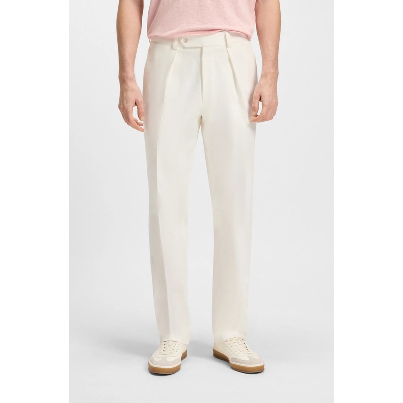 DAVID BECKHAM x BOSS Leisure Trouser – Trousers-252_DB White 100 48