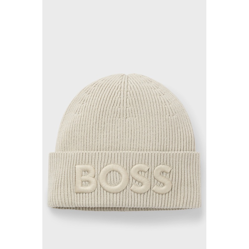 BOSS Beanie Hat – Afox_R Light Beige 271 Ones