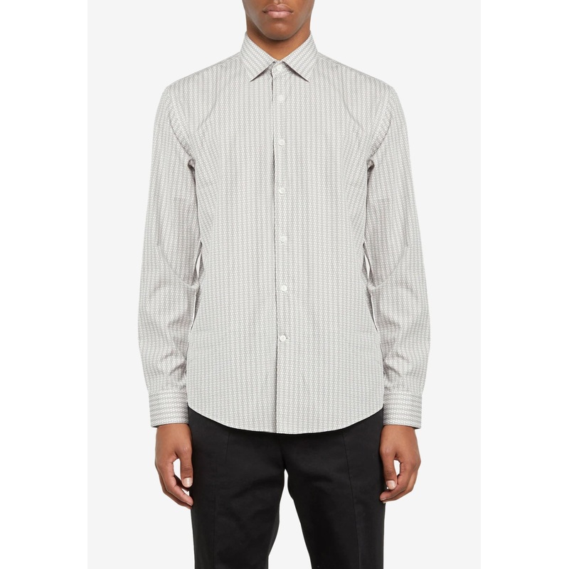 Gancini Button-Up Shirt White mrtwstd_XS