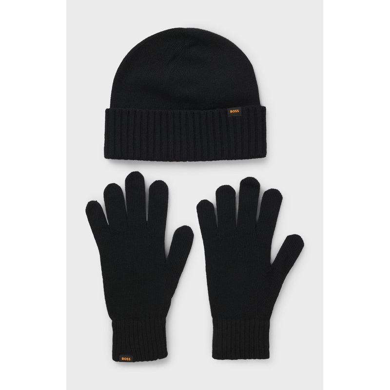 BOSS Beanie Hat & Gloves – Kalipso Black 001 Ones